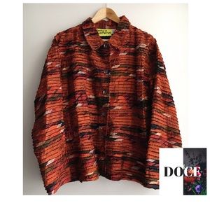 S4A Raw Silk Rust/ Multicolored Shirt Jacket